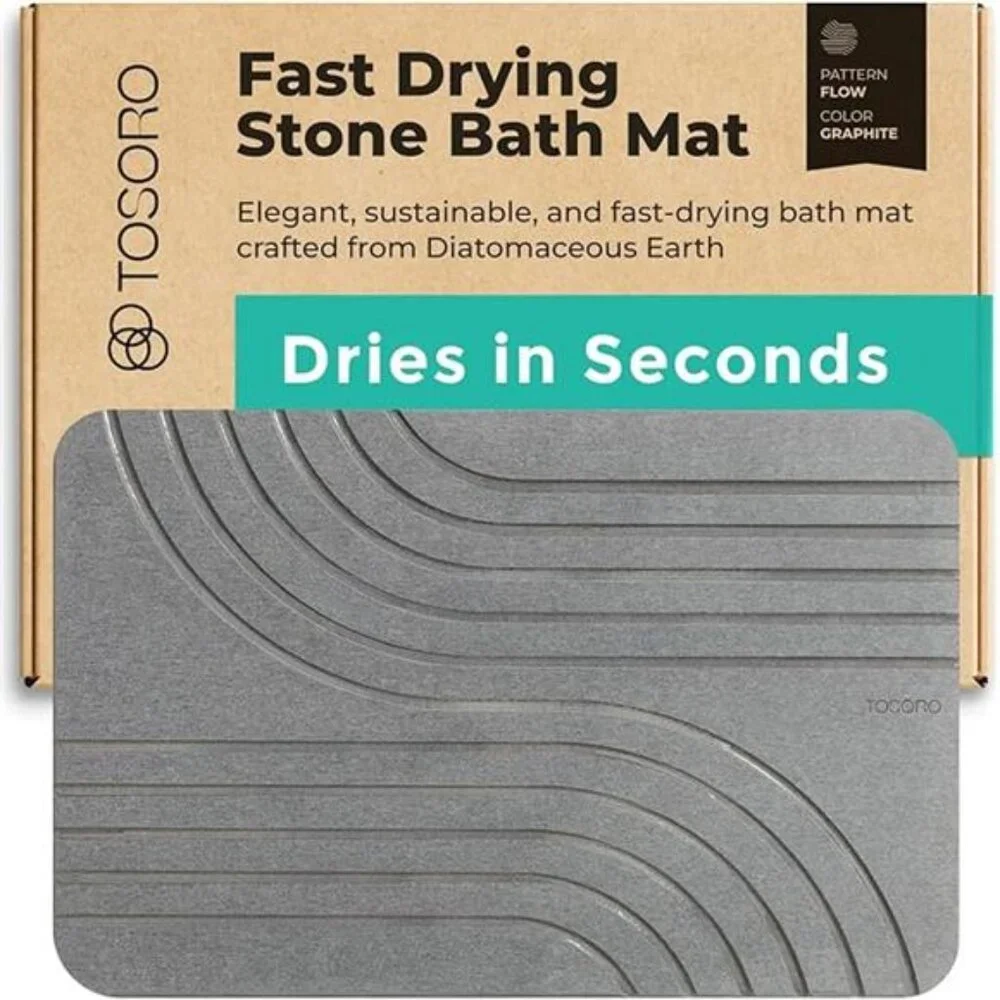 Diatomaceous Earth Stone Bath Mat Non Slip Quick Dry Absorbent Shower Mat